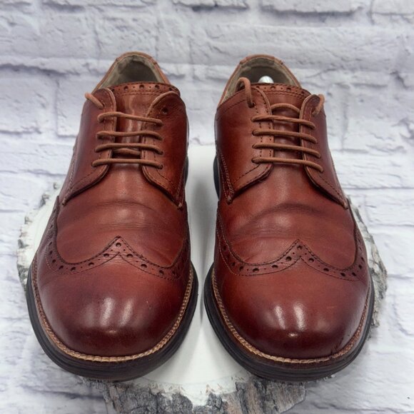 Cole Haan Men's OriginalGrand Wingtip Leather Oxford Woodbury Java C26472 SZ 12M - Picture 3 of 10